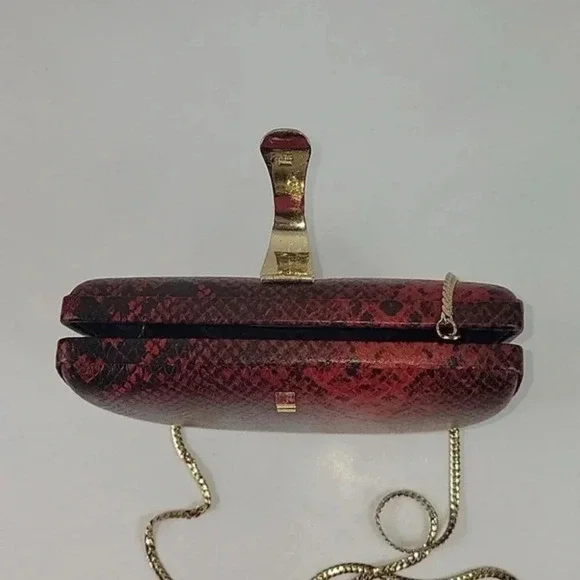 Rebecca Minkoff Red Leather Snakeskin Purse - Picture 4 of 13